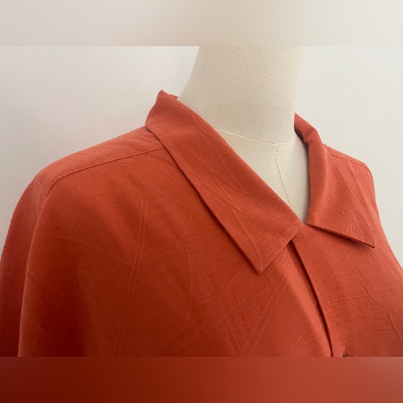Tommy Bahama 100% Silk Hawaiian Style Short Sleeve Button Down Orange Size 3XT - Picture 2 of 10